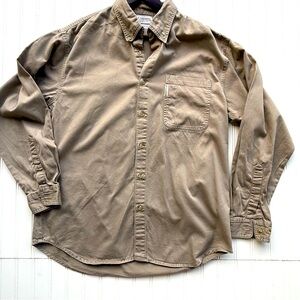 Columbia Men's Casual Tan Button Down Shirt